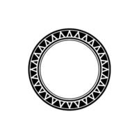 Geometric Circular Frame Minimalist Black White vector