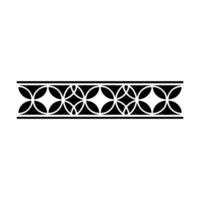 Minimalist Geometric Ornament Black And White Circular Pattern On White vector