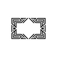 Geometric Abstract Frame Black Lines On White, Modern Element vector