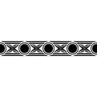 Geometric Border Ornament On White, Black And White vector