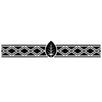 Geometric Leaf Motif Border In Black White vector