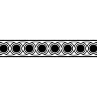 Geometric Circular Border In Monochrome On White Background vector
