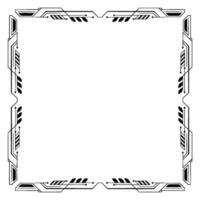 Geometric Frame Border With Leaf Elements, Elegant, White Background vector