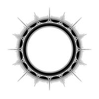 Ornate Circular Frame With Spikes Illustration, Minimalist vector