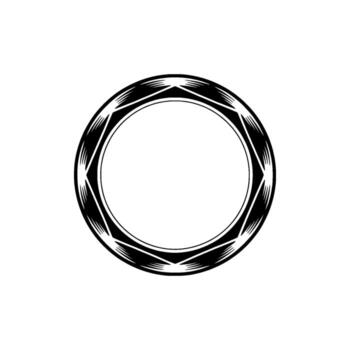 Geometric Circle Frame, Black And White, Elegant, Decorative Element vector