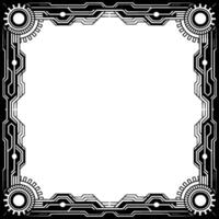Art Deco Tech Frame Modern Geometric Border With Empty Space vector