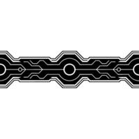 Futuristic Circuit Board Border Black White Tech Element vector