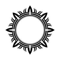 Elegant Circular Ornament With Geometric Symmetry, Black And White vector