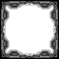 Geometric Tech Frame Futuristic Border With Circuit Board vector