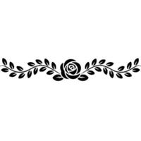 Elegant Black Rose And Leaf Border vector