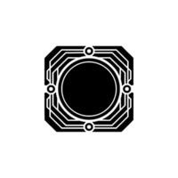 Geometric Black And White With A Circular Motif vector