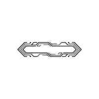 Minimalist Tech Circuitry Emblem On Light Gray vector
