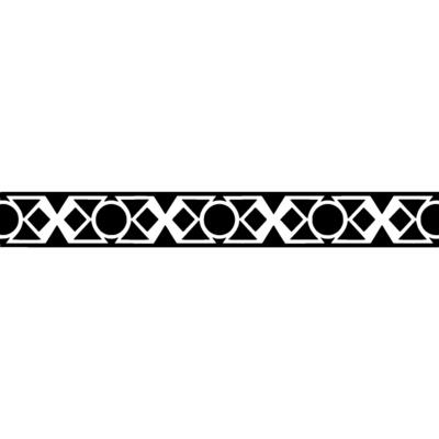 Geometric Black Silver Border On White Background