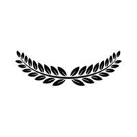 Simple Black Laurel Wreath On White, Elegant Emblem vector
