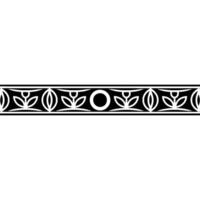 Minimalist Floral Border Element Black White Pattern For vector