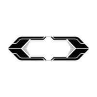 Geometric Black And White Element On White, Abstract vector