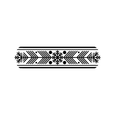 Minimalist Winter Snowflake Border On White, Illustration