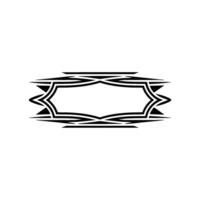 Abstract Geometric Label, Minimalist Black And White Ornament vector
