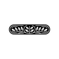 Elegant Minimalist Leaf Border Black White vector