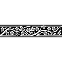 Elegant Floral Border, Monochrome, Minimalist, Decorative Element vector