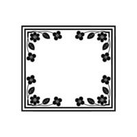 Minimalist Floral Frame in Black and White, for Invitations and Greetings vector