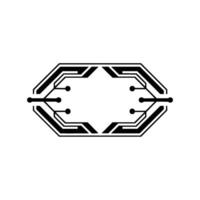 Minimalist Circuit Board Element vector