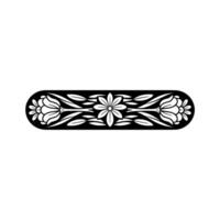 Black White Floral Ornament, Art Deco, Graphics vector