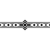 Geometric Black Border Ornament, Minimalist on White Background vector