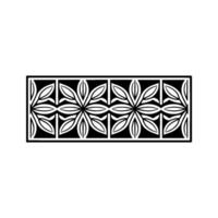 Geometric Floral Pattern in Black and White, Minimalist vector