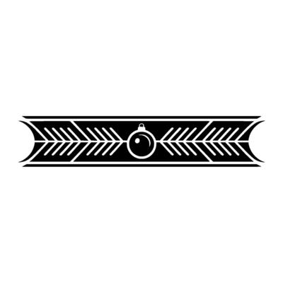 Abstract Minimalist Christmas Ornament and Patterned Border