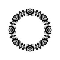 Elegant Black Rose Wreath on White Background vector