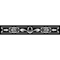 Elegant Floral Border, Black and White, Decorative, Simple vector