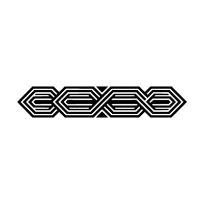 Geometric Intertwined Line in Black and White