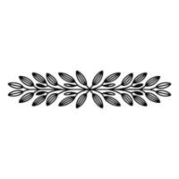 Elegant Black and White Leafy Border Decorative Element, vector