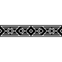 Geometric Black and White Border Element, Aztec Style Pattern vector