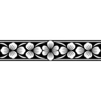 Black and White Floral Border on White Background - Ornament vector