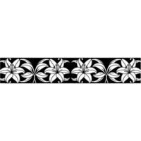 Elegant Lily Border, Black and White Floral Pattern vector
