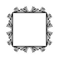 Elegant Floral Frame on White Blank Space for Text, Wedding vector