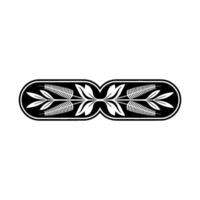 Minimalist Floral Border , Elegant Black White Ornament vector
