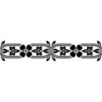 Floral Border in Black White, Decorative Element vector