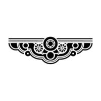 Art Deco Mechanical Ornament in Black White vector