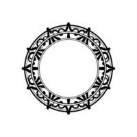 Elegant Circular Decorative Frame with Geometric Pattern on White Background vector