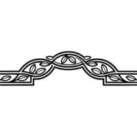 Elegant Black White Foliage Border Element, Decorative Arch vector