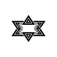 Geometric Star of David on White Background, Abstract Minimalist vector