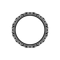 Minimalist Tribal Circle , Black White, Geometric Pattern vector