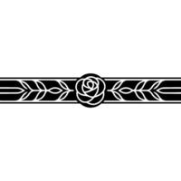 Elegant Minimalist Rose Border, Black and White Decorative vector