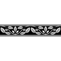 Elegant Silver Leaf Border on Black with Neutral Background vector