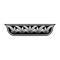 Art Deco Foliage Border , Minimalist Black White vector