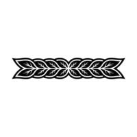 Minimalist Leaf Border , Black White Ornament on White Background vector