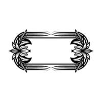 Elegant Floral Frame in Black and White Art Deco Style vector